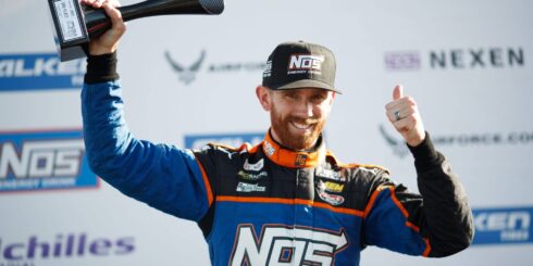 Chris Forsberg takes the podium in the Formula Drift series.