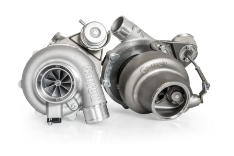 Garrett G30-660 turbocharger internal wastegate front view and turbine housing view