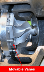 Garrett VNT turbocharger with movable vanes