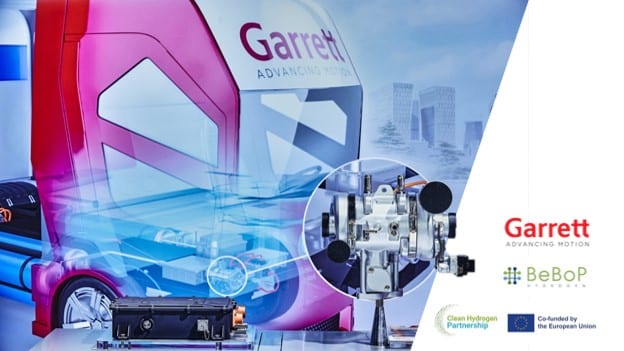 Garrett Branded Truck showcasing the Fuel Cell Compressor