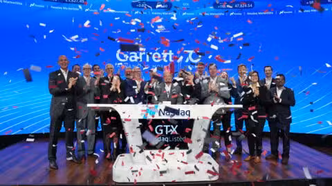 Garrett Leadership team celebrating 70 years at Nasdaq bell ringing ceremony