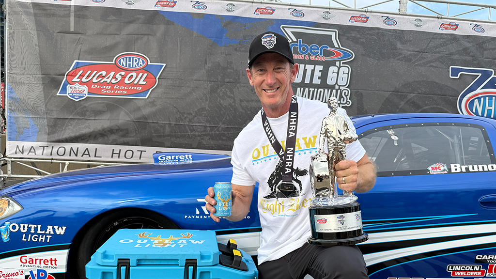 Bruno Massel celebrates Route 66 NHRA Nationals win with Garrett G-XRace turbo power